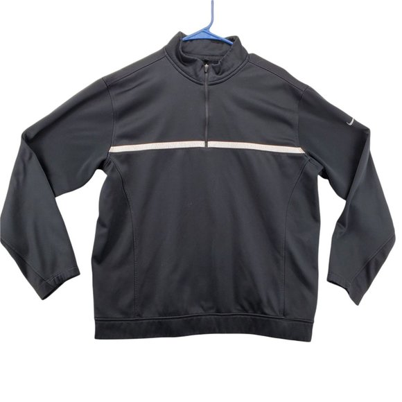 Nike Golf Shirt Men's Long Sleeve 1/4 Zip Pullover Sweatshirt Black Medium - Picture 1 of 11